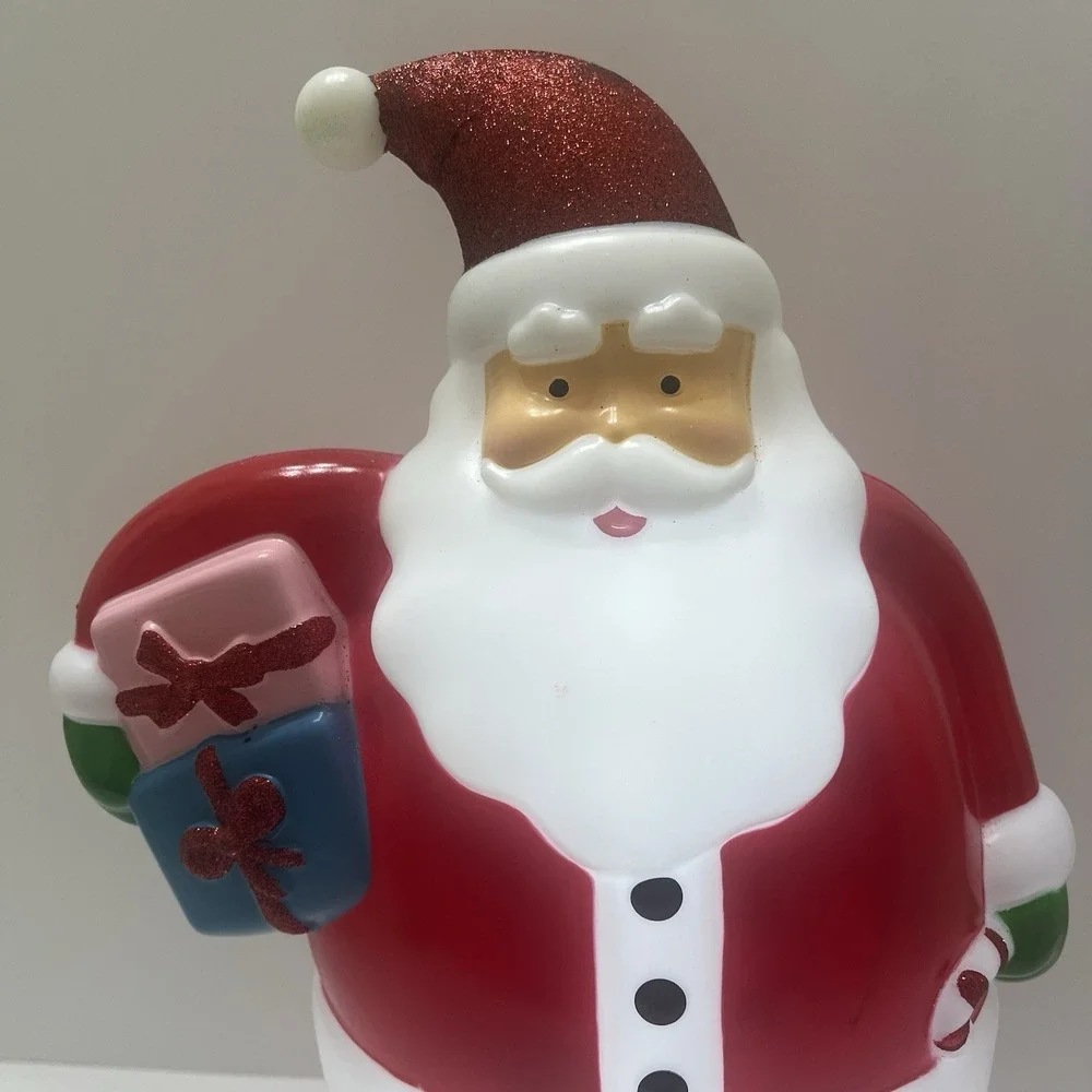 Christmas Blow Mold Light-Up Santa 14x9